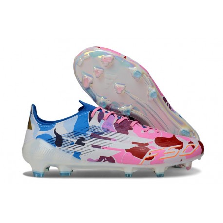 adidas F50 Elite FG Soccer Shoes White Blue Pink
