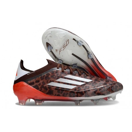 adidas F50 Elite FG Soccer Shoes Leopard Silver Red