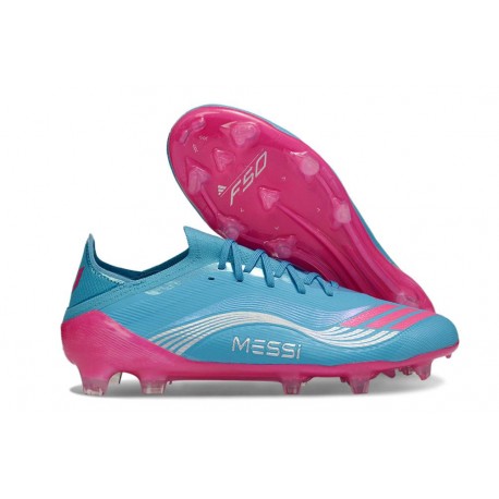 adidas F50 Elite FG Soccer Shoes X MESSI Flash Aqua Lucid Pink Lucid Cyan