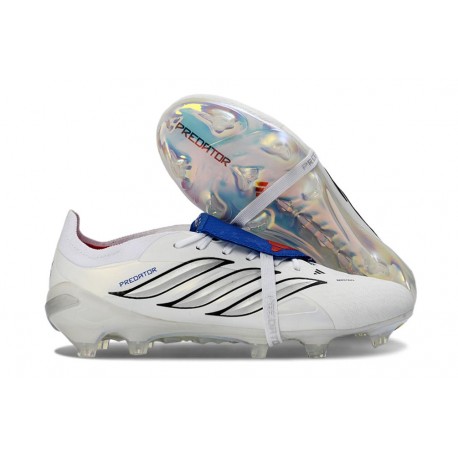 Adidas Predator 26 Elite FT FG Cleat White Silver Blue