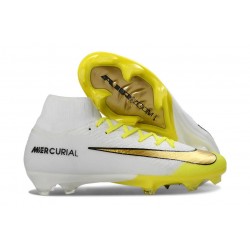 Nike Mercurial Superfly 10 Elite FG Soccer Shoes White Yellow Golden
