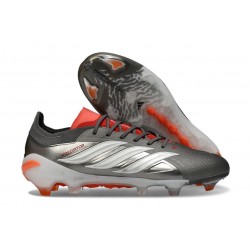 Adidas Predator 26 Elite FG Finishers Steel Iron Metal White Lucid Red