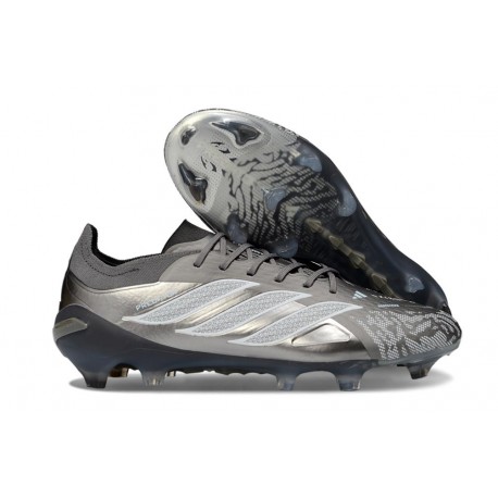New Adidas Predator 26 Elite FG Boots Grey Silver