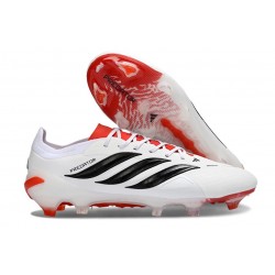 New Adidas Predator 26 Elite FG Boots White Black Red