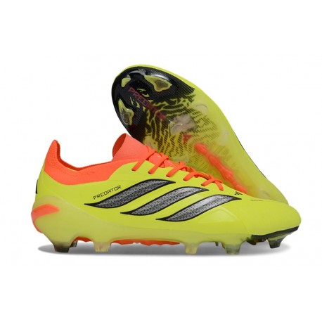 New Adidas Predator 26 Elite FG Boots Yellow Black Crimson