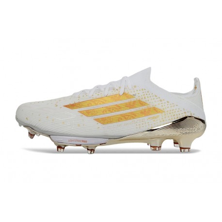 New 2026 adidas F50 + Gras Soccer Cleats White Gold