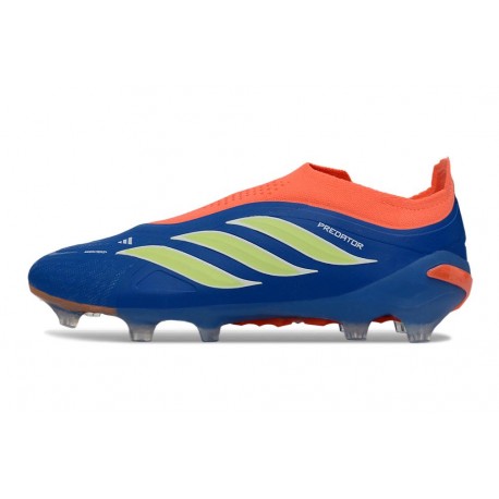Adidas Predator Laceless Elite FG Soccer Cleats Blue Yellow Orange