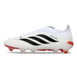 Adidas Predator Laceless Elite FG Soccer Cleats White Black Red