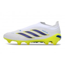 Adidas Predator Laceless Elite FG Soccer Cleats White Blue Yellow