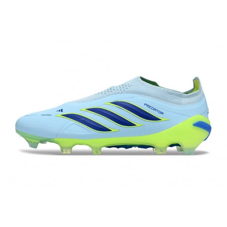 Adidas Predator Laceless Elite FG Crystal Sky Ray Blue Team Solar Yellow