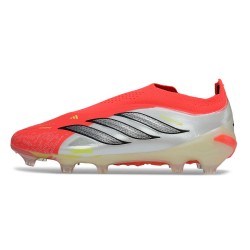 Adidas Predator Laceless Elite FG Soccer Cleats Lucid Red Core Black Ftwr White