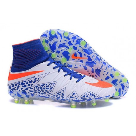 orange and blue soccer cleats