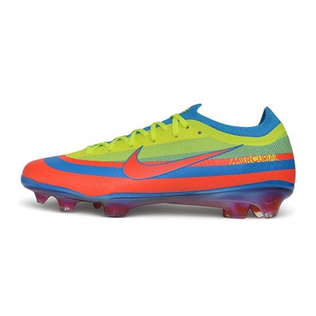 Nike Air Zoom Mercurial Vapor 17 Elite FG Cleat Yellow Crimson Blue