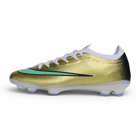 Nike Air Zoom Mercurial Vapor 17 Elite FG Cleat Gold Green