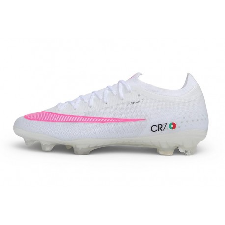Nike Air Zoom Mercurial Vapor 17 Elite FG Cleat CR7 White Pink