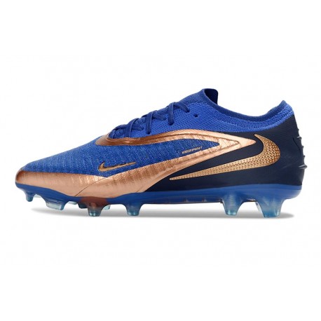 Nike Phantom 6 Low Cut Elite FG Boots Navy Blue Golden