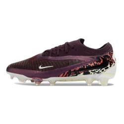 Nike Phantom 6 Low Cut Elite FG Boots Burgundy Crush Univ Red Fossil