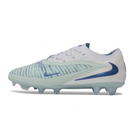 Nike Phantom 6 Low Cut Elite FG Boots White Mint Metallic Blue