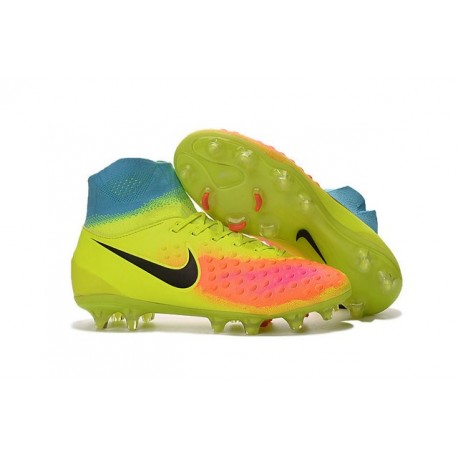 2016 Nike Magista Obra II FG Soccer Cleats For Men Volt Black Total Orange