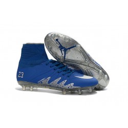 2016 Best Nike Hypervenom Phantom II Soccer Shoes Neymar x Jordan Blue Silver