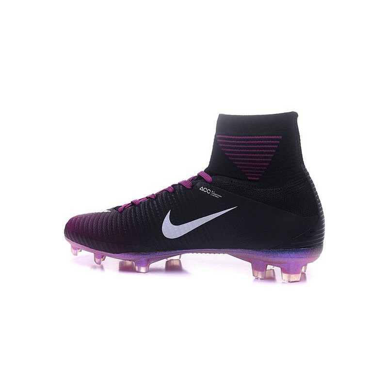 black and purple soccer cleats