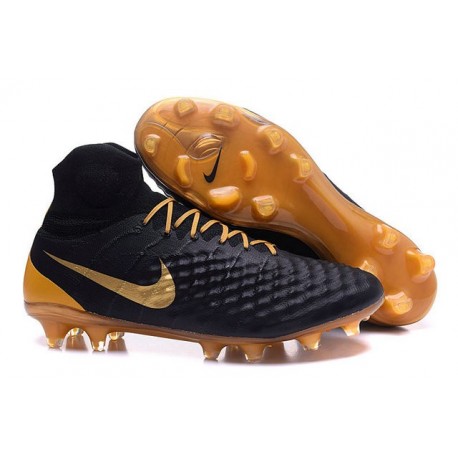 2016 Nike Magista Obra II FG Soccer Cleats For Men Black Gold