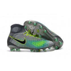 2016 Nike Magista Obra II FG Soccer Cleats For Men Pure Platinum Black Ghost Green