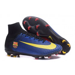 Cleats 2016 - Shoes Nike Mercurial Superfly V FG Barcelona FC Blue Red Yellow Black