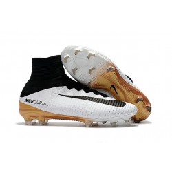 New Soccer Shoes - Shoes Nike Mercurial Superfly V FG White Gold Black