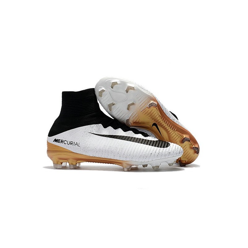 nike mercurial white and gold