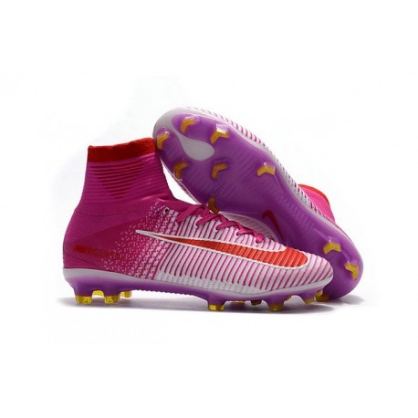 pink and grey soccer cleats