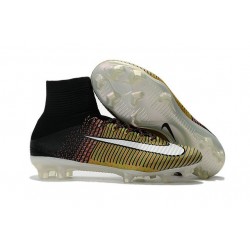 High Top Nike Mercurial Superfly 5 FG Soccer Cleats Yellow White