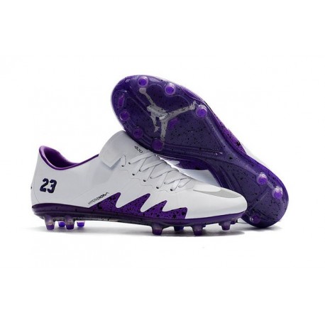 purple soccer boots