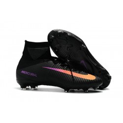 High Top Nike Mercurial Superfly 5 FG Soccer Cleats Black Orange