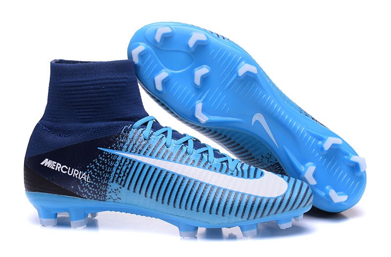 nike soccer cleats blue and white