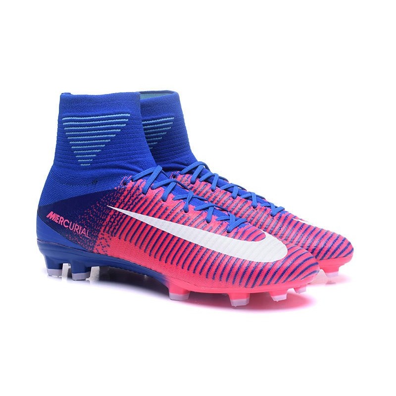 pink and blue soccer cleats
