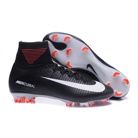 High Top Nike Mercurial Superfly 5 Fg Soccer Cleats Black White Red