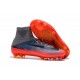 High Top Nike Mercurial Superfly 5 FG Soccer Cleats Metallic Hematite/Wolf Grey