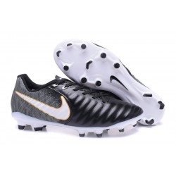 Nike Tiempo Legend 7 FG Leather Firm Ground Boots Black White