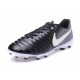 Nike Tiempo Legend 7 FG Leather Firm Ground Boots Black White