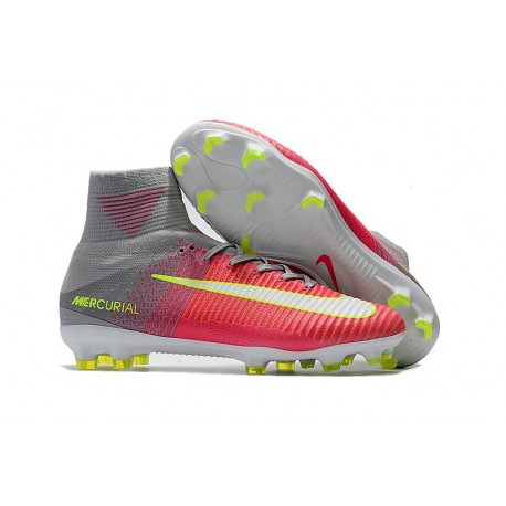 pink and grey soccer cleats
