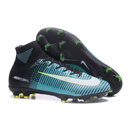 Nike Mercurial Superfly V Fg 2017 New Football Boots Black White Blue