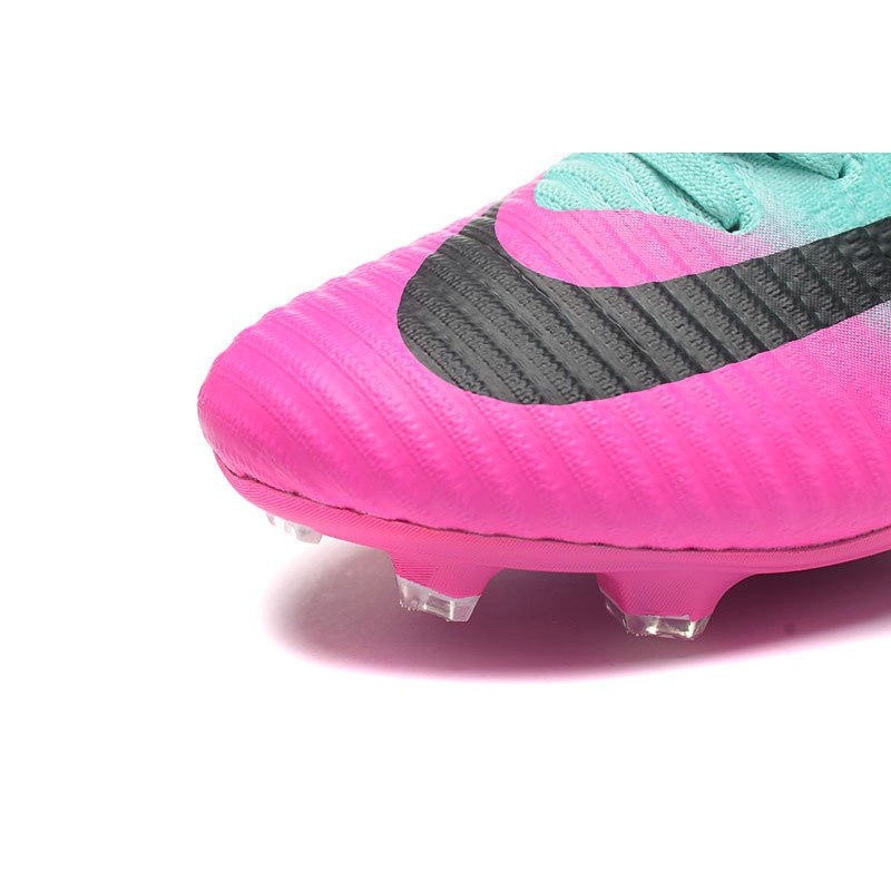 pink and blue soccer cleats