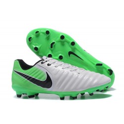 Nike Tiempo Legend 7 FG Leather Firm Ground Boots White Green Black