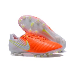 Nike Tiempo Legend 7 FG Leather Firm Ground Boots Orange White