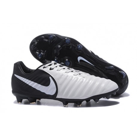 Nike Tiempo Legend 7 FG Leather Firm Ground Boots Black White