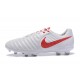 Nike Tiempo Legend 7 FG Leather Firm Ground Boots White Red