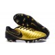 Nike Tiempo Legend 7 FG Leather Firm Ground Boots Gold Black