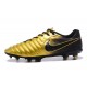 Nike Tiempo Legend 7 FG Leather Firm Ground Boots Gold Black