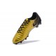 Nike Tiempo Legend 7 FG Leather Firm Ground Boots Gold Black